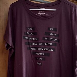 Short-Sleeve Graphic Tee with Edgar Allan Poe Quote